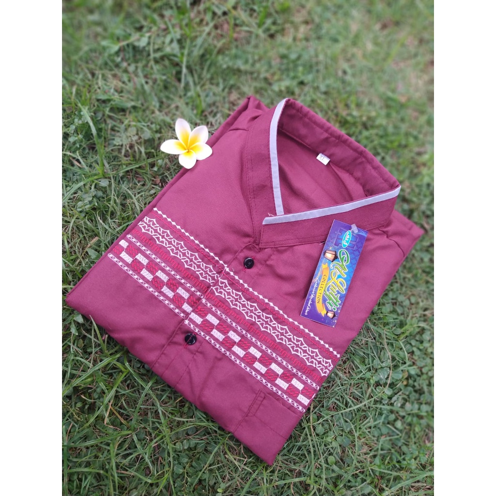 Baju Koko Dewasa Harga Grosir Bahan Katun Micro Murah dan Bagus - Baju Kokoh Pria Lengan Pendek Warna Abu Merah Biru Coklat