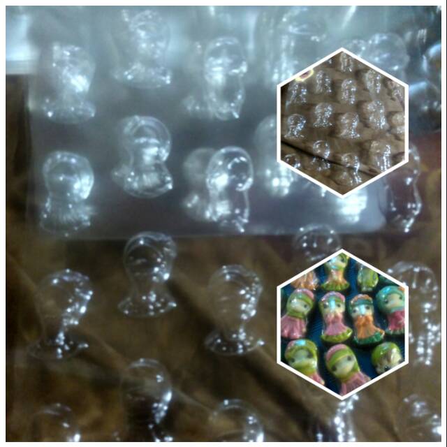 Cetakan coklat karakter muslim full body