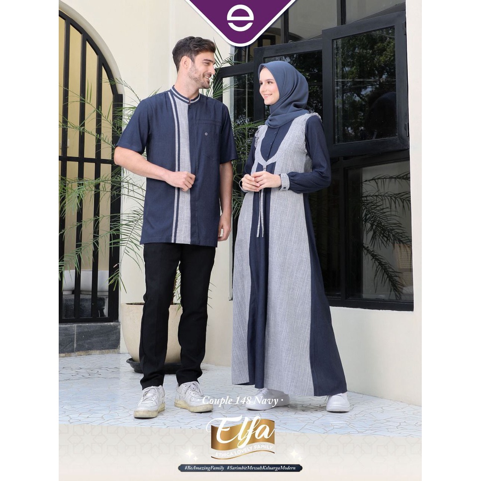 COUPLE 148 NAVY ETHICA ORIGINAL KOKO DEWASA KAHFI 227 NAVY GAMIS DEWASA AYUMI 321 NAVY