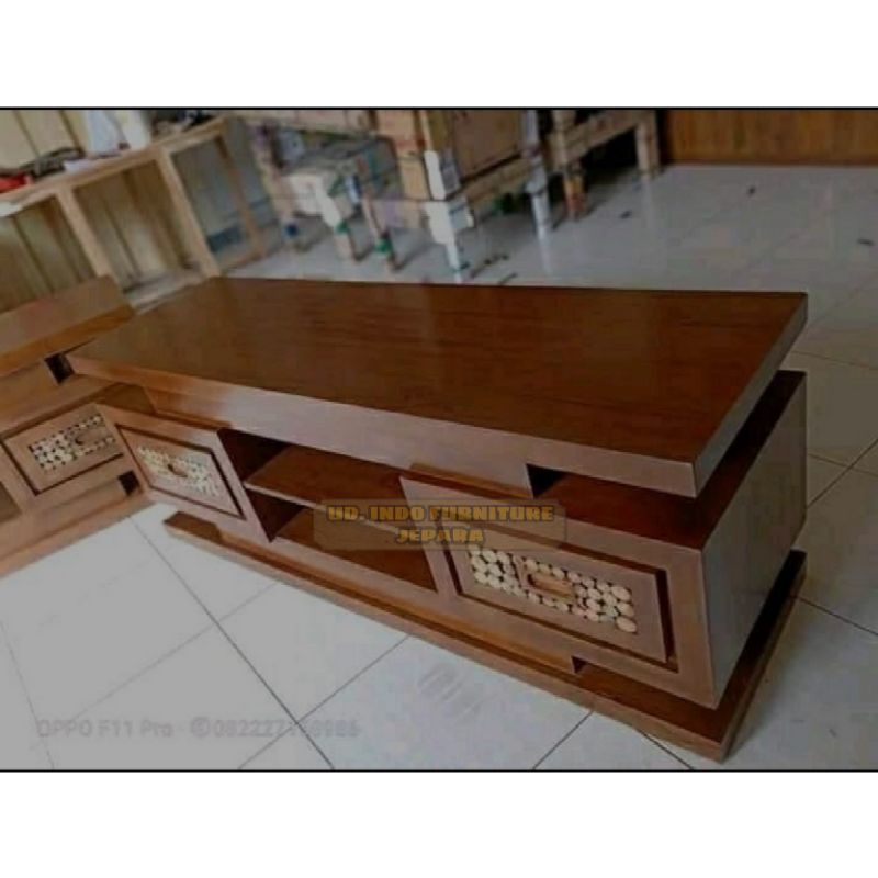 bufet murah meja tv minimalis polos kayu jati jepara