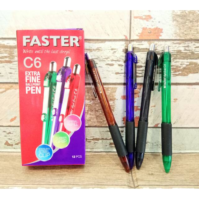  Pulpen Faster C6 12 pcs Shopee Indonesia