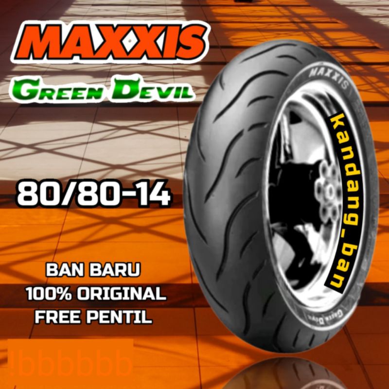 BAN TUBLES MATIC MAXXIS GREEN DEVIL 80/80.14 BAN BARU, 100% ORIGINAL, FREE PENTIL