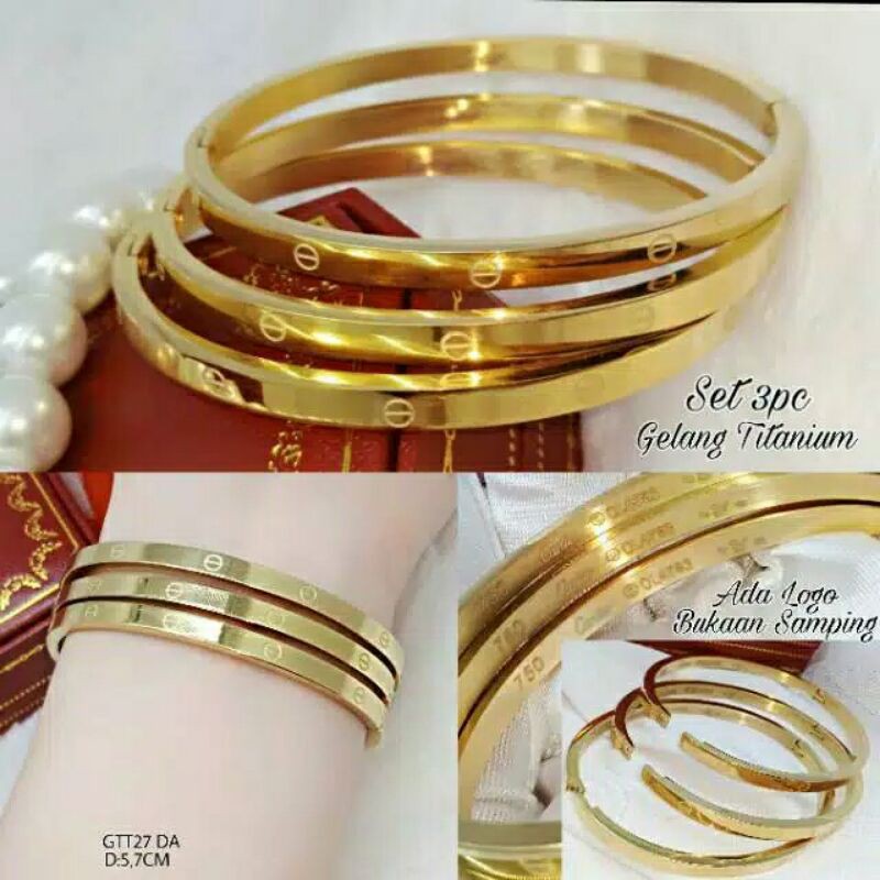 GELANG WANITA TITANIUM IMPORT AWET ANTI KARAT