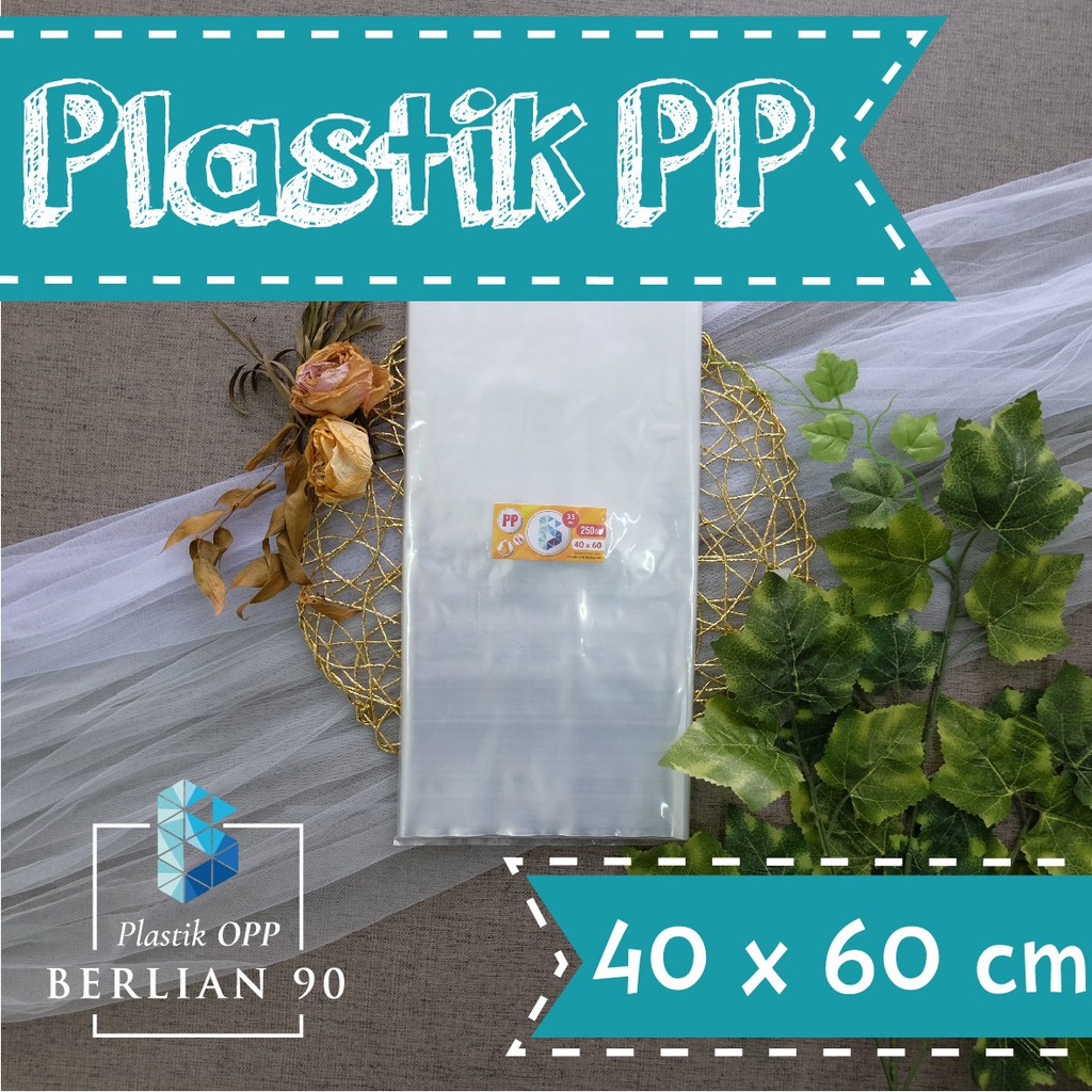 

Plastik PP mika 40 x 60 cm ( 0,35 Mic ) isi 16 ± / Plastik kemasan makanan / Plastik Laundry isi 250 gr