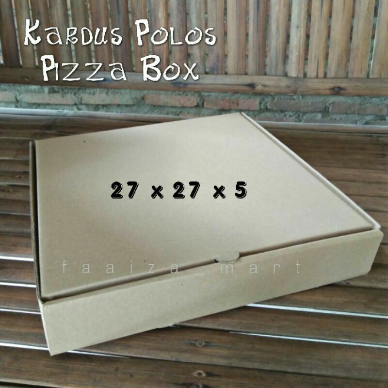 

Eceran Pizza Box 27 x 27 x 5 - Kotak Pizza Premium/Kardus Coklat Tebal/Hampers/Polos/Baju