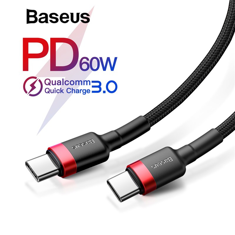 PROMO Baseus Cafule Series Kabel Charger Laptop USB Type C 3A 60W 2M - Black