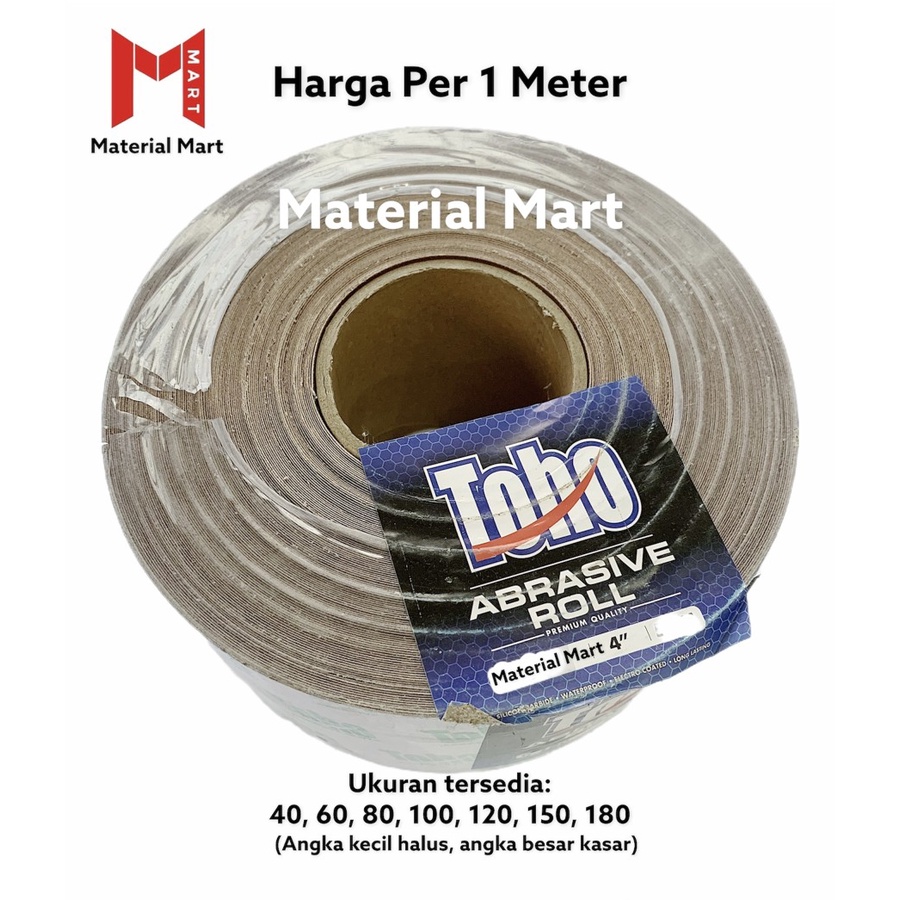 Amplas Roll Toho PREMIUM |Amplas Besi Halus |Amplas Rol Meteran Kasar |Material Mart