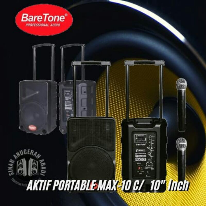 SPEAKER AKTIF PORTABLE BARETONE MAX-10 C WIRELESS/10"inch