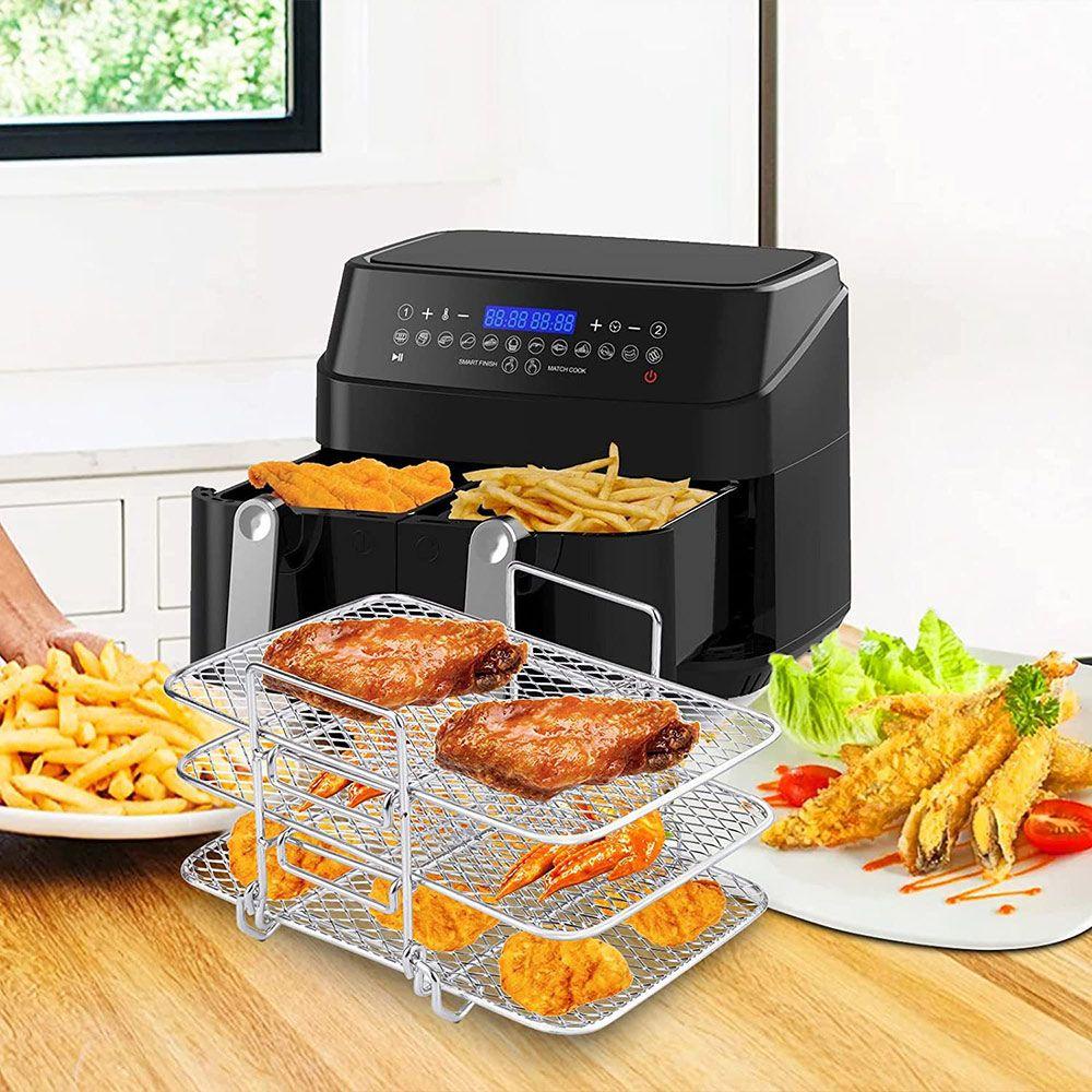 Solighter Air Fryer Grill Rack Home Dehydrator Rack Alat Panggang Indoor304 Stainless Steel