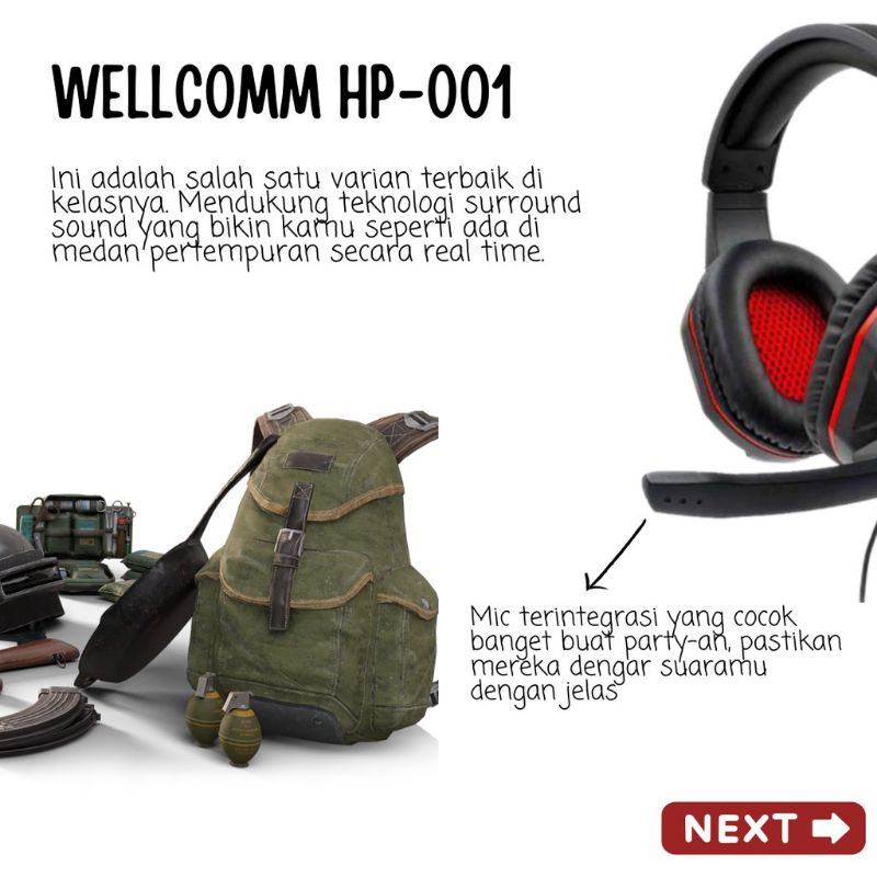 Headphone Gaming Wellcomm ORIGINAL HP-001