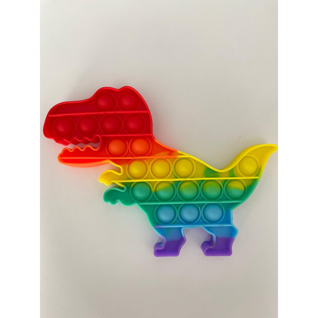 Fidget Toys Push POP IT / POPIT Mainan Anak Penghilang Stress Relieve Pop it Rainbow-Dino Rainbow