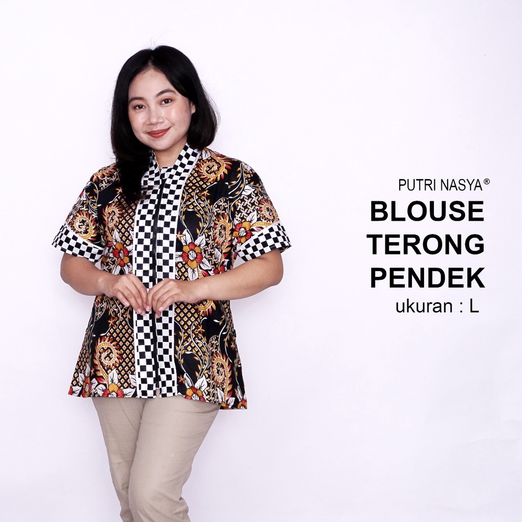 Blouse Batik Big Size Wanita Atasan Batik Jumbo S-M-L-XL-2L-3L-4L-5L-6L-7L Model Blus Jumbo Kerja Batik / Pakaian Kerja Kantor Seragam / Pakaian Batik Kekinian Wanita Model Terbaru Bahan Formal Big