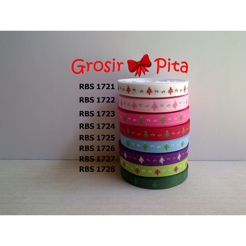

(25 yard) Pita Grosgrain Motif Natal RBS 1721,1722,1723,1724,1725,1726,1727,1728 | Pita Christmas | Toko Bahan Craft | Grosir Pita