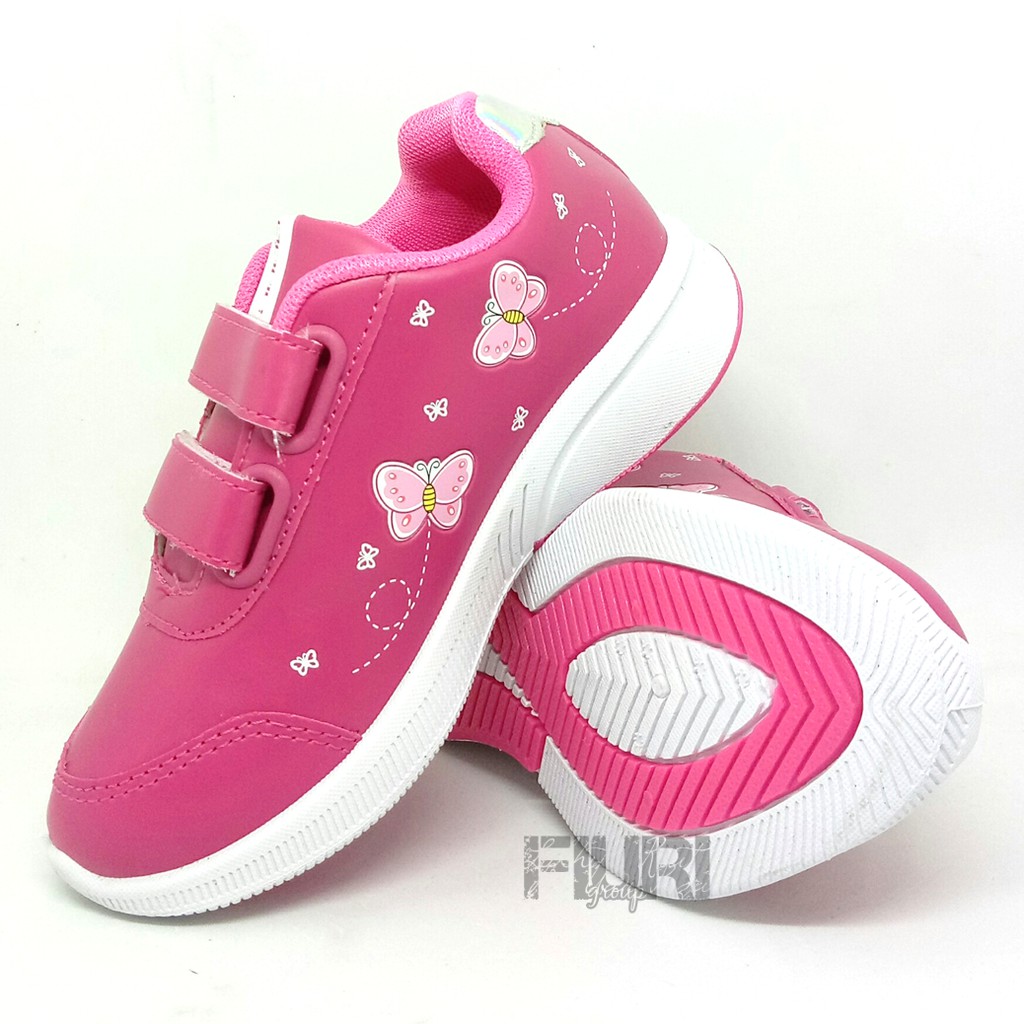 FIURI - ANDO ORIGINAL -  LILY FLY PEREKAT 29-32 PINK - SEPATU SNEAKERS KANVAS SOL KARET ANAK KECIL PEREMPUAN PERI KUPU-KUPU KETS LUCU FASHION TRENDY - SEPATU SEKOLAH PAUD TK KRETEKAN PEREKAT CEWEK MURAH PROMO DISKON BONUS KAOS KAKI