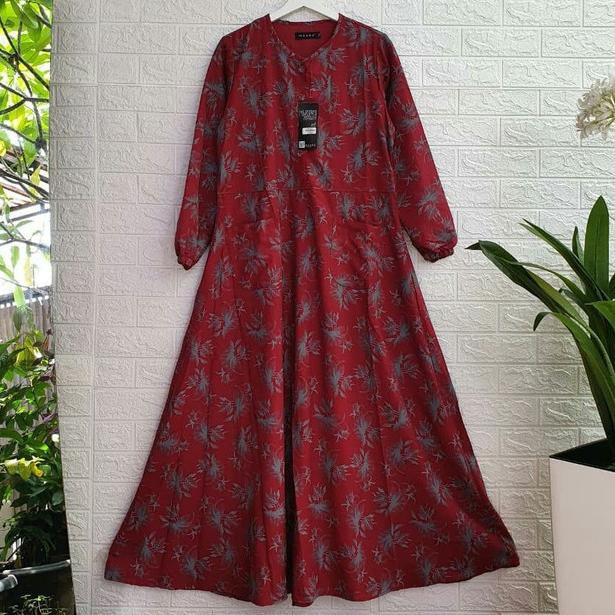 baju wanita gamis/dress muslim motif bunga by MAARA