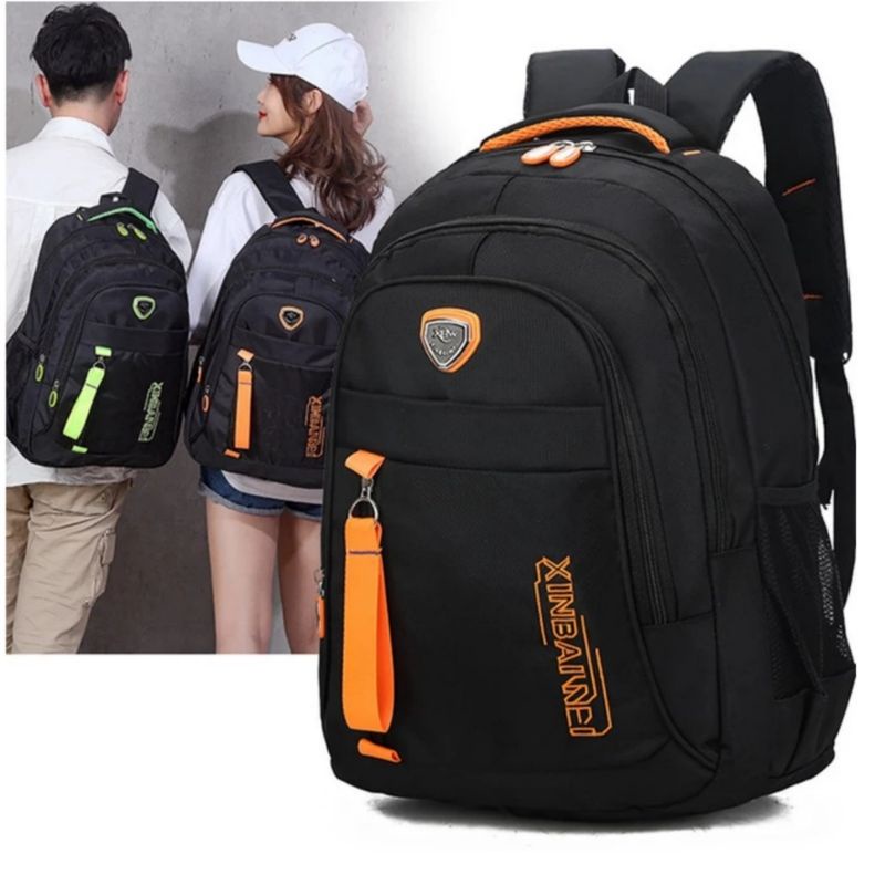 Ransel Mode Ransel Sekolah Oxford Klasik untuk Pria Wanita Remaja Ransel Laptop Kapasitas Besar Perjalanan Pengisi Daya Mochilas