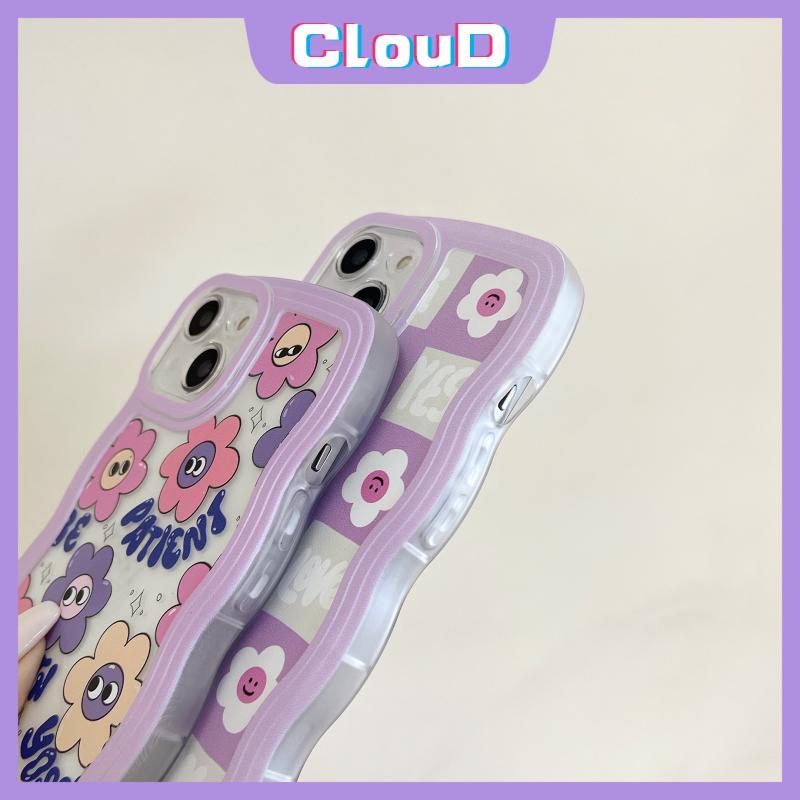 Ins Korea Cute Smiley Case Vivo Y36 Y35 Y16 Y12 Y12i Y21s Y20s Y93 Y15 Y91 Y12s Y15s Y22 Y02 Y20 Y33s V25E Y21 Y11 Y30 Y15A Y21A Y1s Y11s Y50 Y33T Y17 Wavy Edge Flower Soft Cover