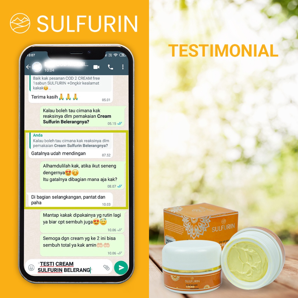Sulfurin obat salep gatal selangkangan menahun kulit bintik merah Scabies Herpes ampuh BPOM