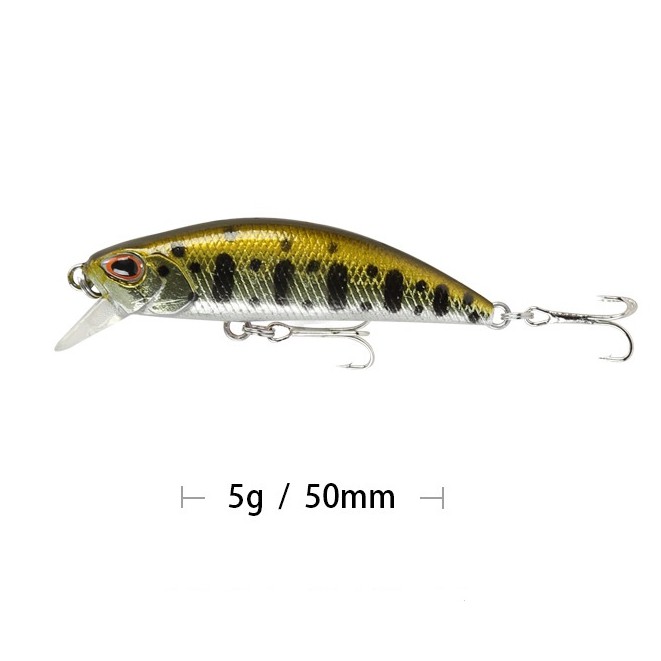 SYFishing 1Pcs 50mm 5g Umpan Pancing Buatan Bentuk Ikan Kecil Mata 3d Bahan Keras Ukuran Fishing Lure