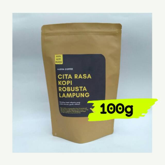 

Kopi Lampung Bubuk Robusta Ajoya Coffee Kemasan 100g