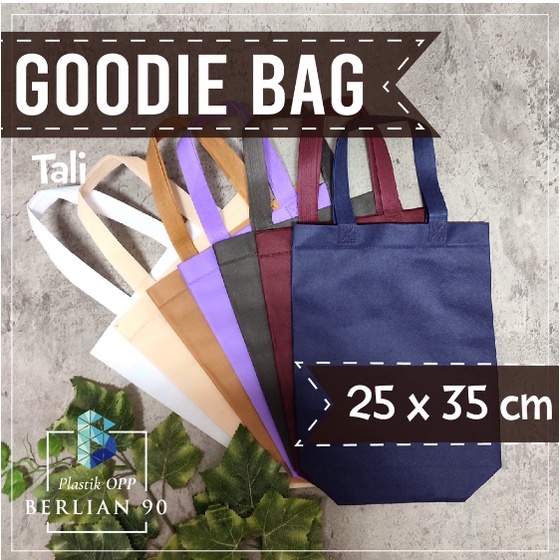 

Goodie bag Tali 25x35 cm 75gsm / tas spundbond Handle Tali / tas kain ramah lingkungan Termurah