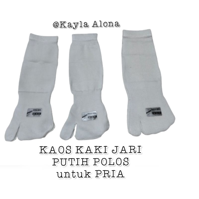 KAOS KAKI JARI PUTIH POLOS untuk PRIA