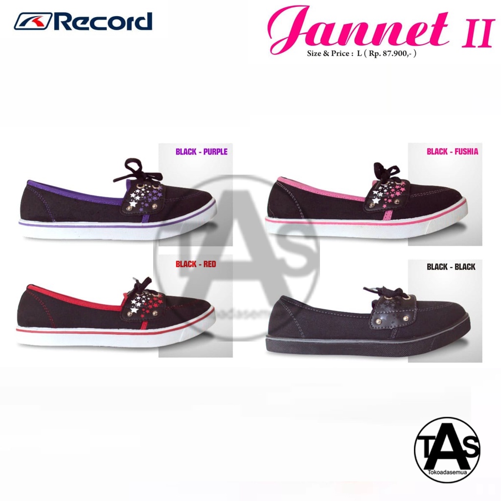 SEPATU SLIP ON CEWEK TERMURAH / SEPATU SLIP ON CEWEK TERLARIS / SEPATU SLIP ON CEWEK RECORD JANET II UKURAN 36-40