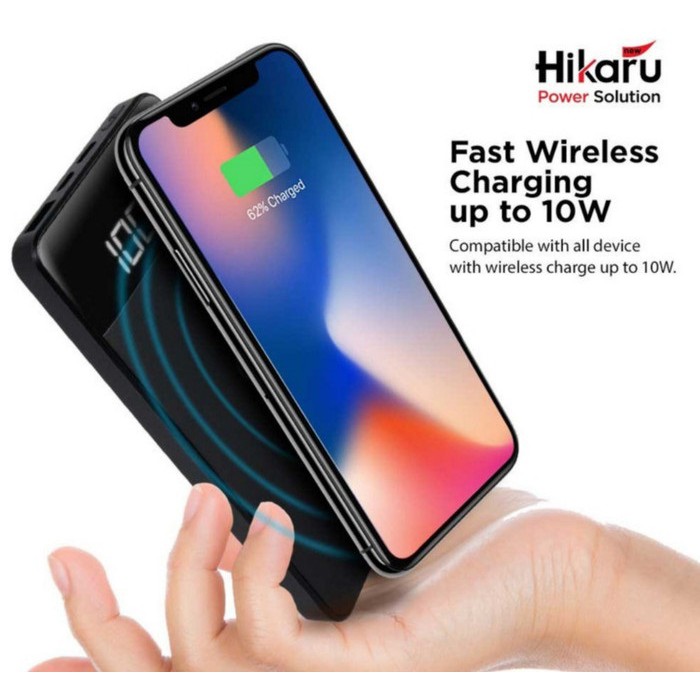 HIKARU T62 10000mAh COMPACT WIRELESS POWER BANK