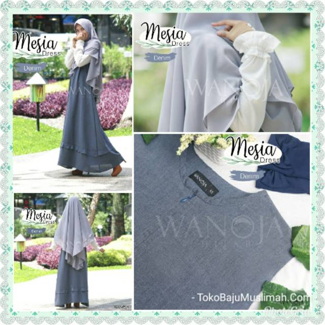 GAMIS MESIA DRESS BY WANOJA HIJAB Premium Muslim Syari Polos baloteli Busui Modern Kekinian Murah