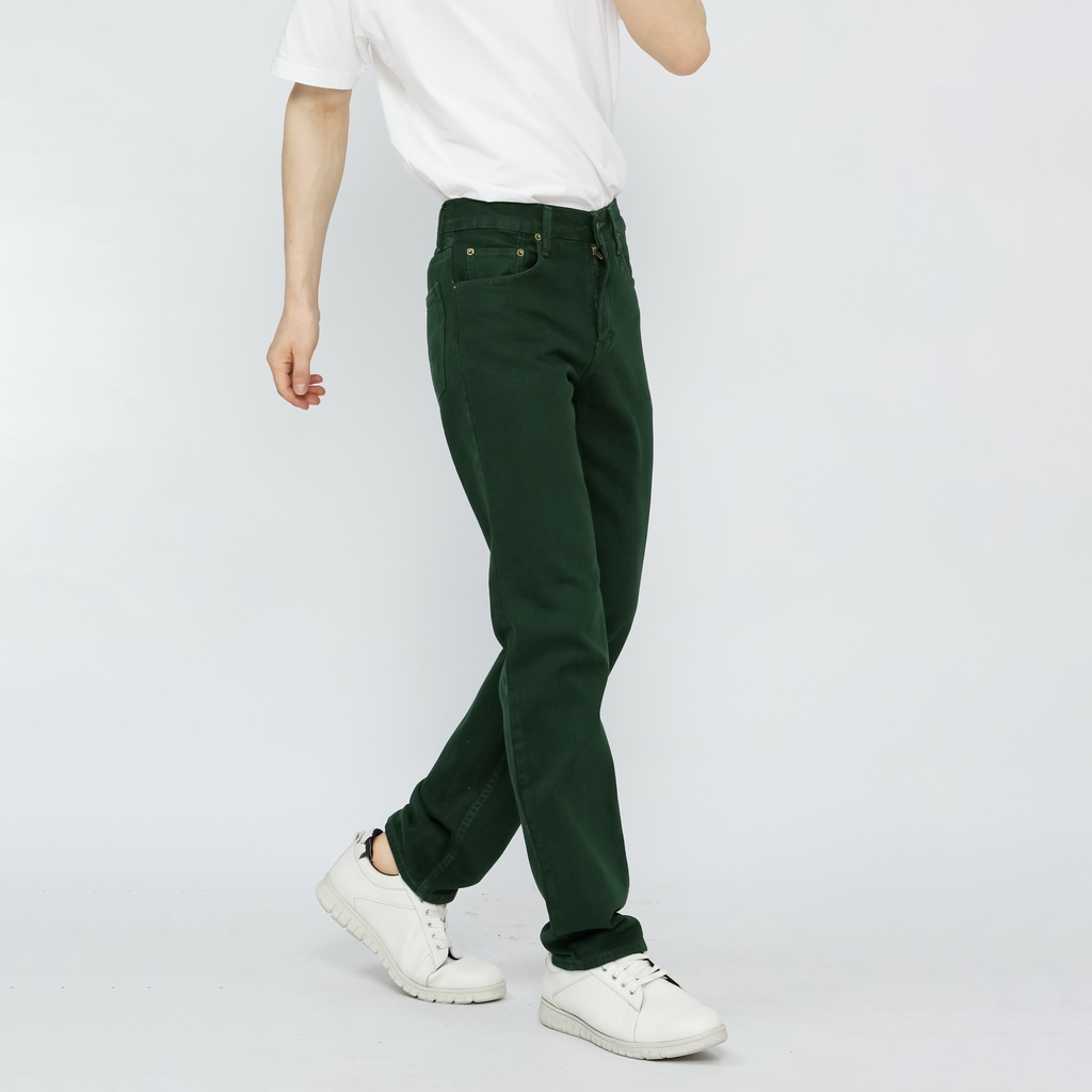 Fathco - Celana Jeans Reguler Basic Green Army