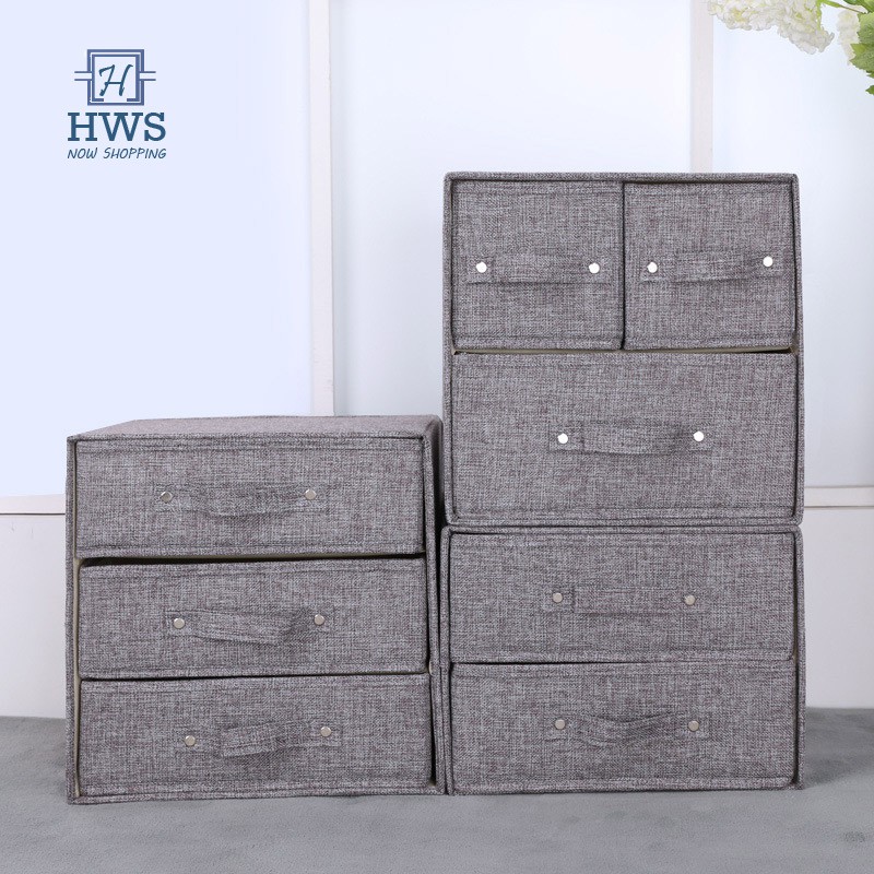 Hws Imitation Linen Drawer Underwear Organizer Washable