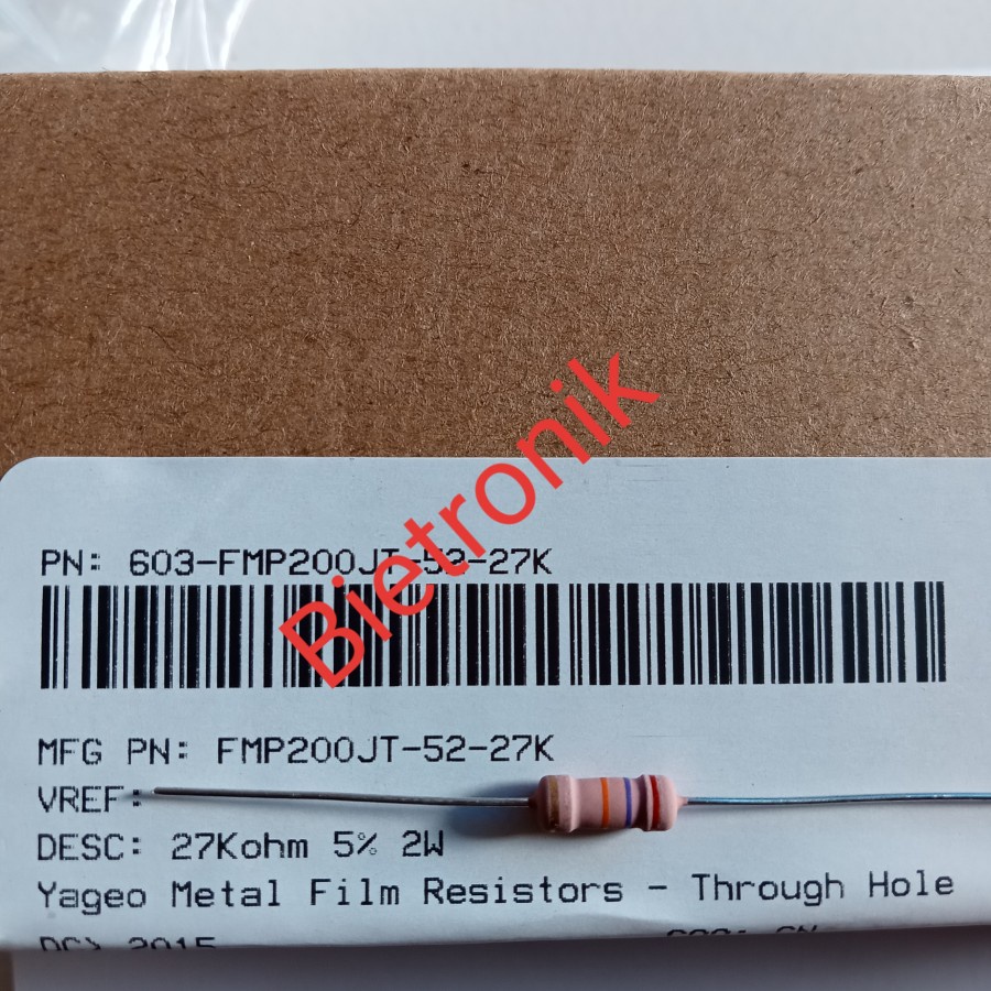 Resistor 27K 5% 2W MF YAGEO