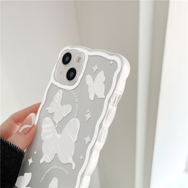 Soft Case Pelindung Lensa Kamera Motif Lukisan Kupu-Kupu Tahan Banting Untuk iPhone 13 Pro Max 11 12 Pro X XS Max 7 8 Plus SE 2020