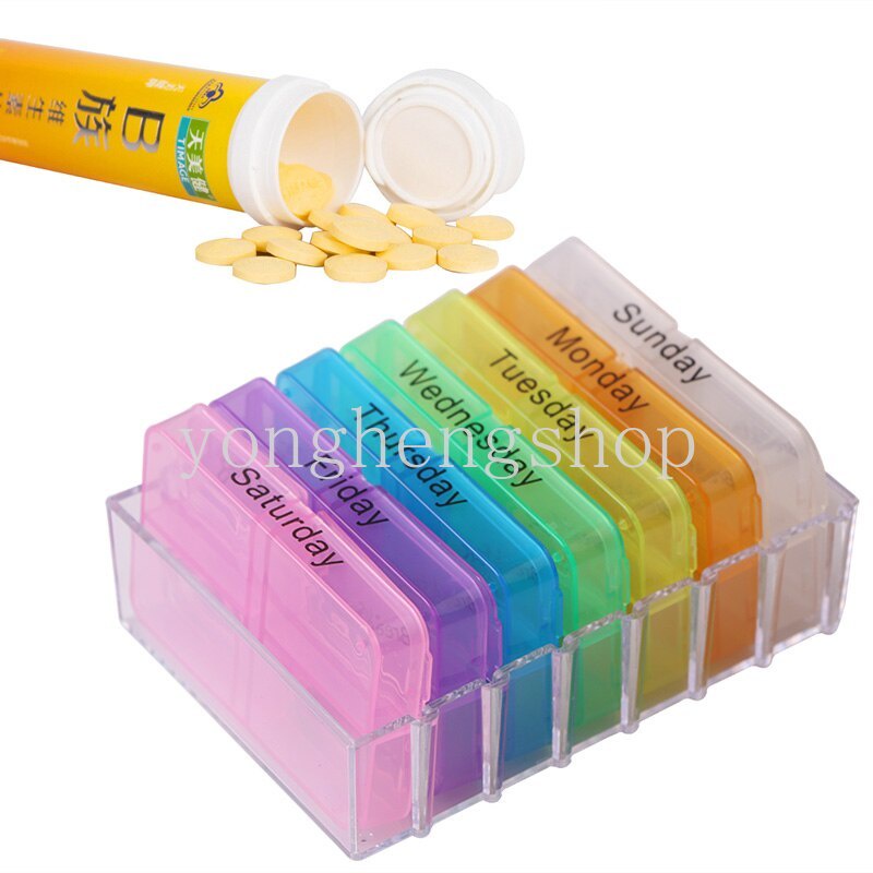 Kotak Organizer Obat Pil 7 Hari 28 Sekat Portable Untuk Travel / Bisnis