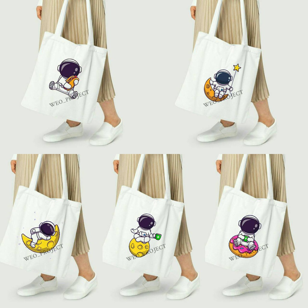 TOTE BAG KANVAS MURAH / TOTE BAG WANITA / TOTE BAG MOTIF ASTRONOT PART 1