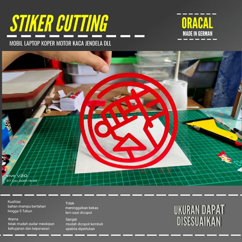 STIKER HELLBOY CUTTING BAHAN ORACAL CUSTOM