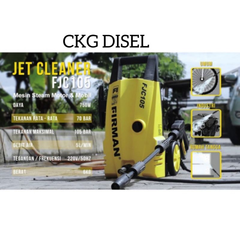 Jet Cleaner Firman / Alat Cuci Steam Motor & Mobil FJC 105