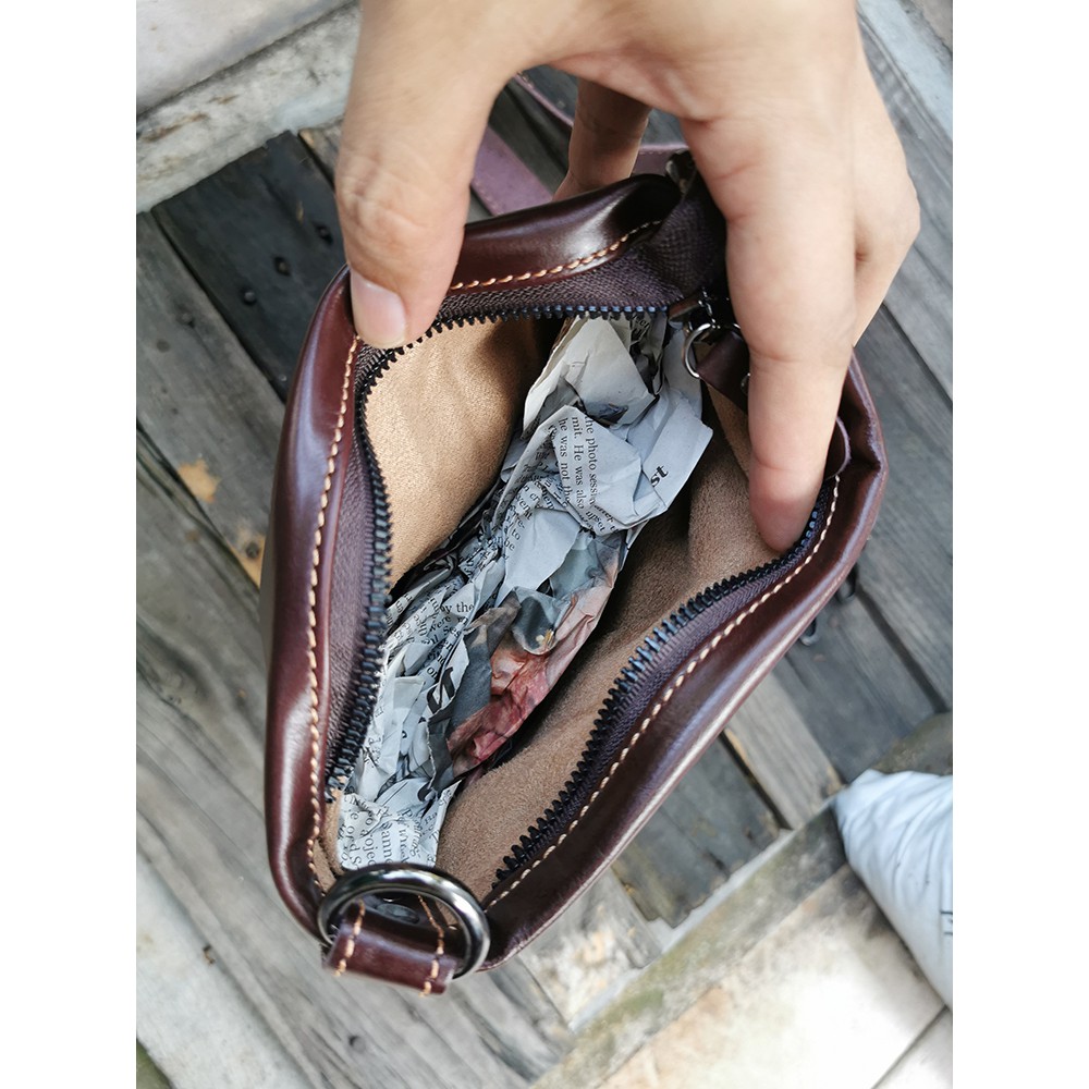 Tas Kulit Asli Kepala Lapisan Kulit Sapi Litchi Grain Wanita Tas Fashion Portable Bahu Messenger