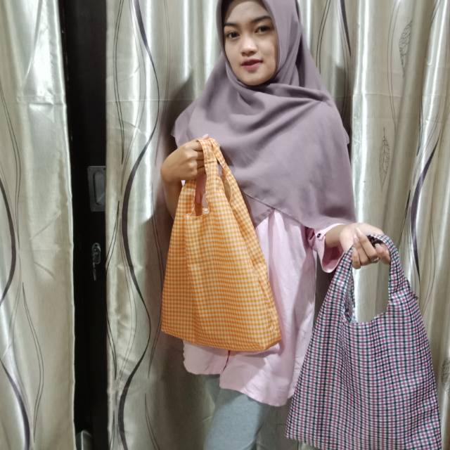 Tas lipat belanja parasut murah / tas lipat trendy simple dan sangat manfaat