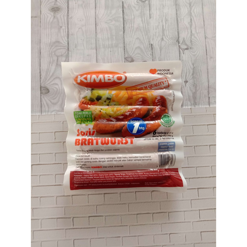 

Sosis Bratwurst Kimbo - Sosis Ayam - Sosis Sapi - Kimbo Bratwurst 500 G