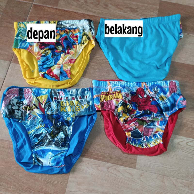 CELANA DALAM ANAK LAKI Untuk  3-8 TAHUN harga 3 pcs