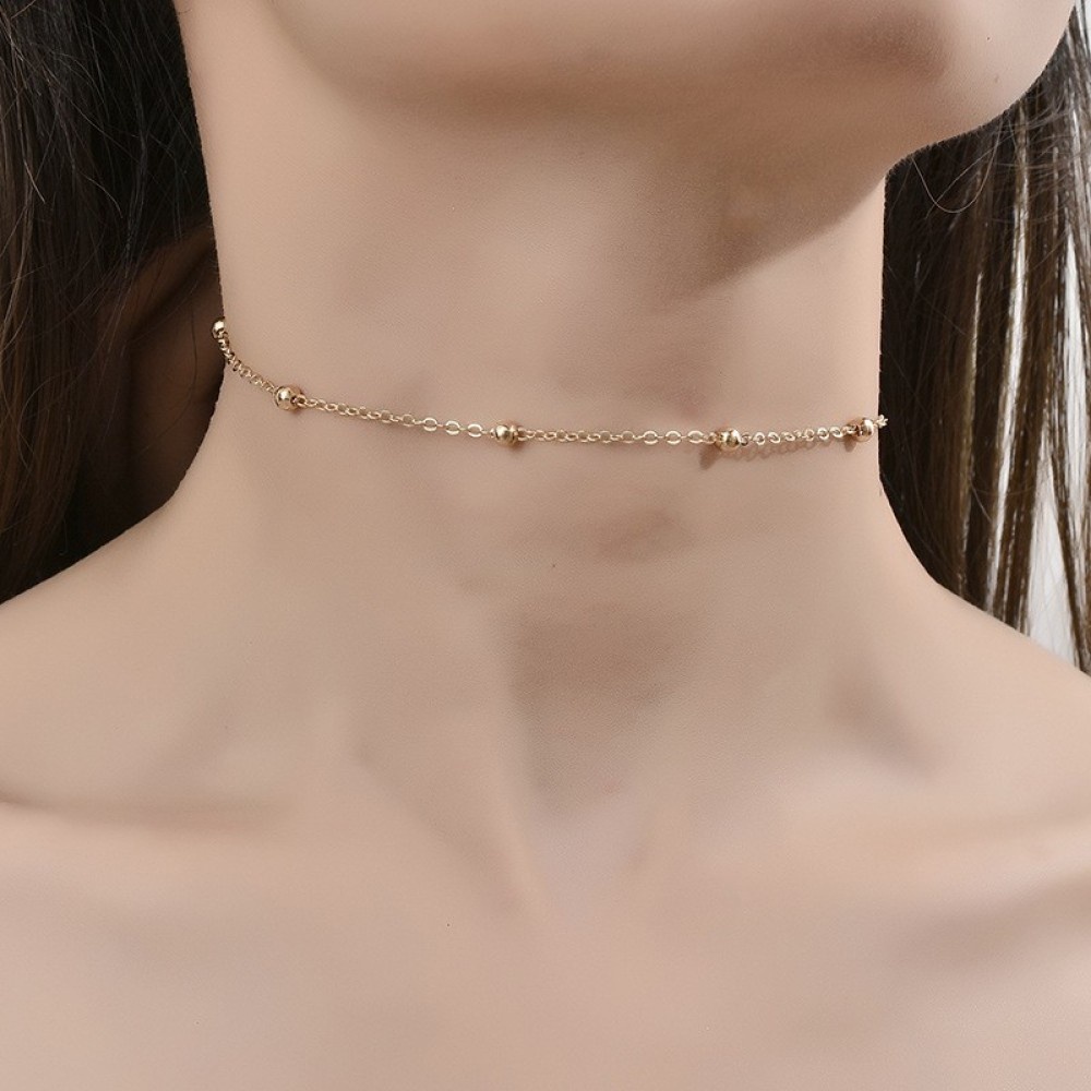 Kalung Choker Rantai Pendek Warna Emas Silver Untuk Wanita