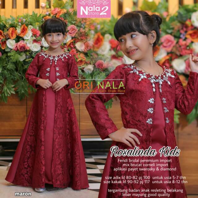 Rosalinda Kids gamis brukat anak by ori nala store