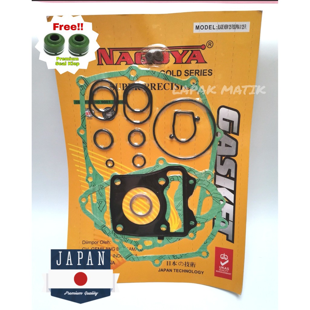 Paking Gasket FULLSET BLADE NEW SUPRA X 125 FI Nagoya Gold full set perpak packing