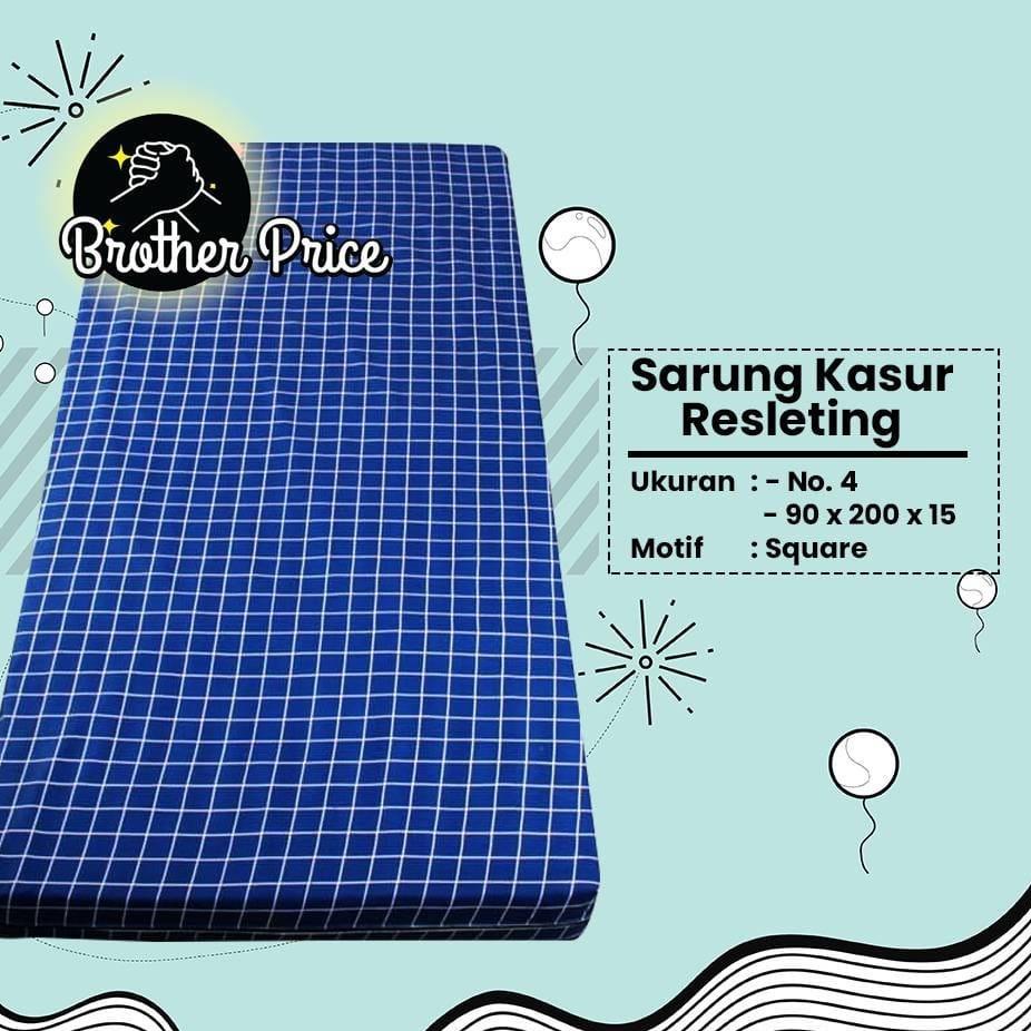 Sarung Kasur Busa Resleting kotak Terlaris 90x200x15 - Sprei Resleting No 4