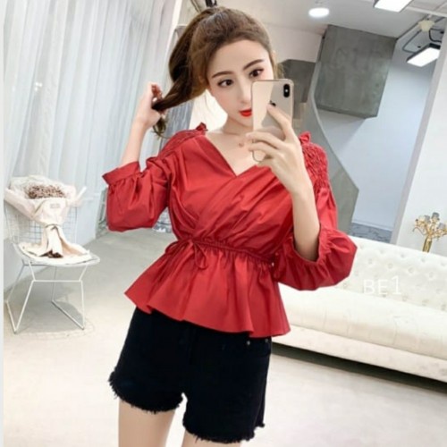 Baju Atasan Blush Bunga Blus Wanita Atasan Niki Bluse Kekinian Atasan Blouse Sabrina Blous Wanita Ce