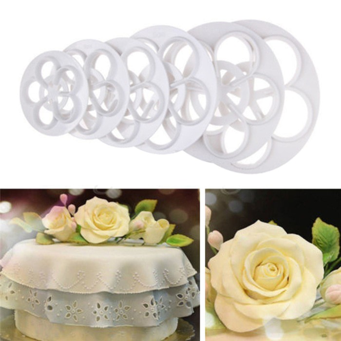 Fondant Cake/Chocolate Decorating  Tools - Rose Flower (6pcs)