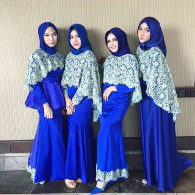 Gaun Pesta Muslim Brokat Long Dress Brokat Gaun Couple Kebaya Muslimbridesmate