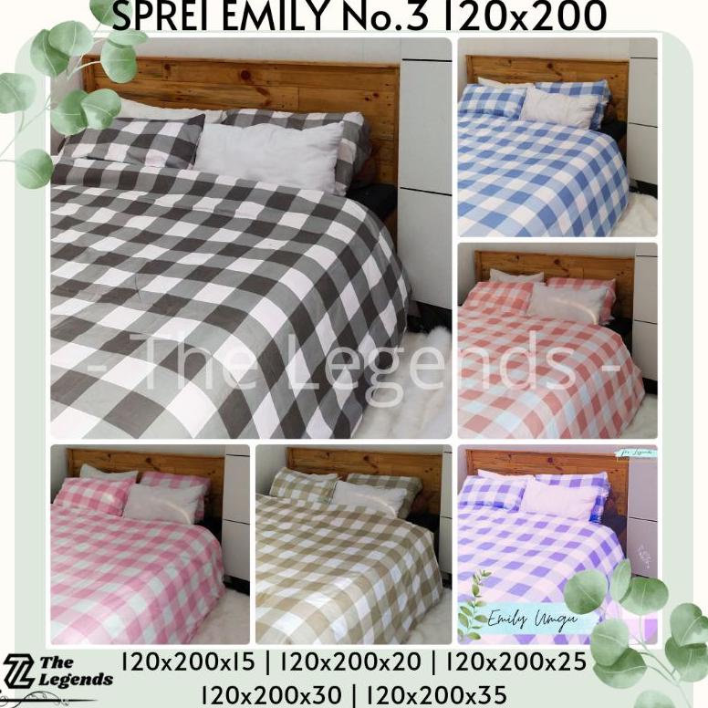 SPREI KOTAK EMILY NO. 3 120X200 SUDUT KARET | 120X200X15 | 120X200X20 | 120X200X25 | 120X200X30 | 12