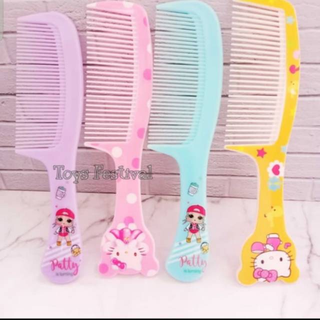 Sisir Rambut Karakter Fancy Aneka Motif Lucu Tebal Awet Murah